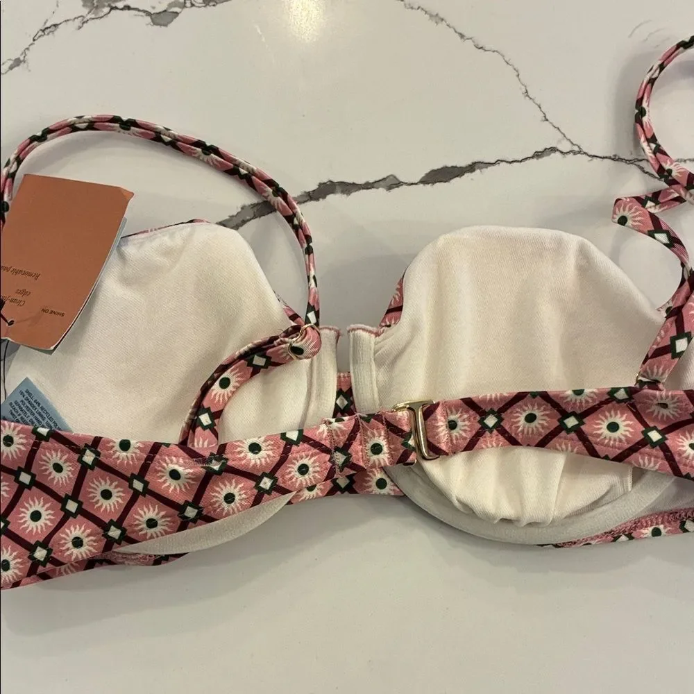 Shade & Shore Pink Floral Bikini Top 36 B